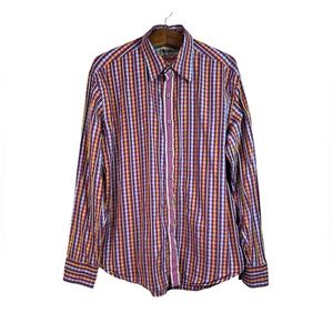 Robert Graham Plaid Embroidered Flip Cuff Button Up Shirt Men’s Multicolor 2XL